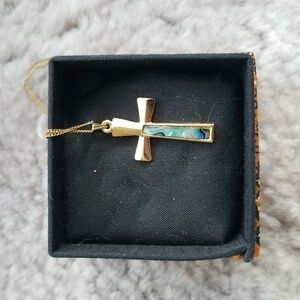 Paua Shell Cross pendant